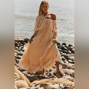 Free People Shore Chic Boho Maxi Dress In Buttercream